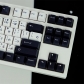 Brief Black White Big Japanese 104+25 PBT Dye-subbed Keycaps Set Cherry Profile for MX Switches Mechanical Gaming Keyboard